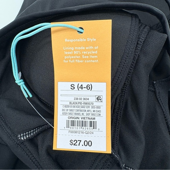 Kona Sol Small (4-6) Black Shirred Front High Neck Tankini Top Adjustable Straps - Picture 6 of 11